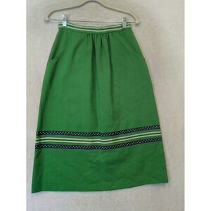 The Red Mill Collection by Karol Lynne Skirt Women's XS Green Vintage